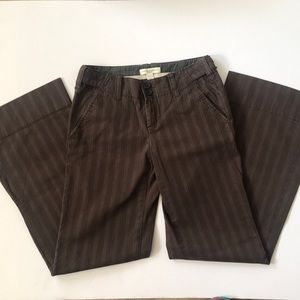 Banana Republic trousers, size 0. Brown pinstripe.